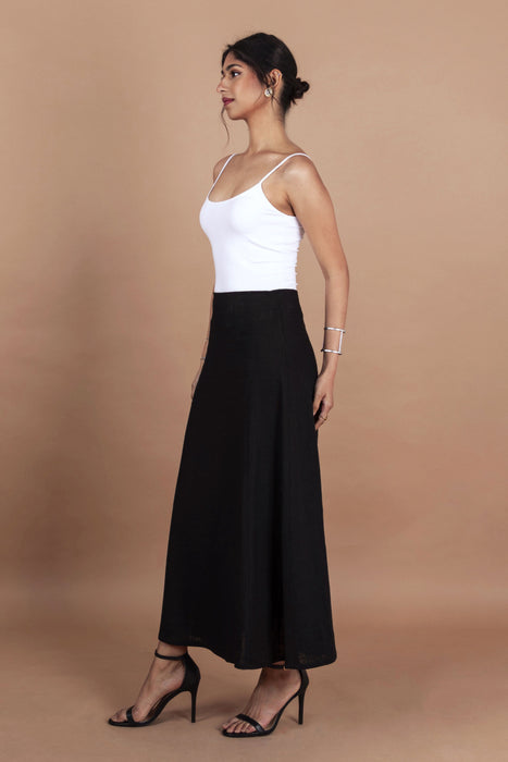 Black Linen Skirt