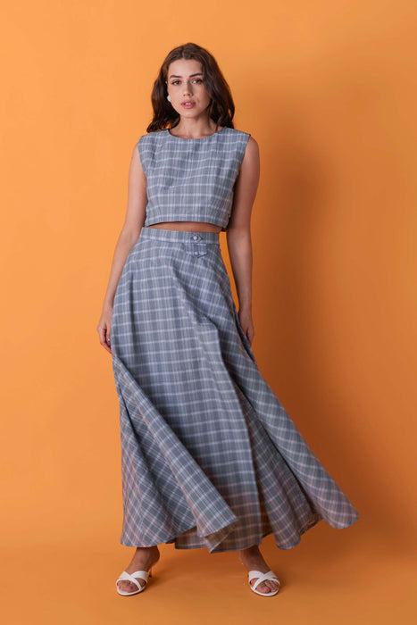 Blue Plaid Skorts