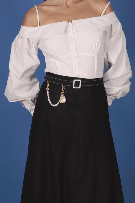 Black Linen Skirt