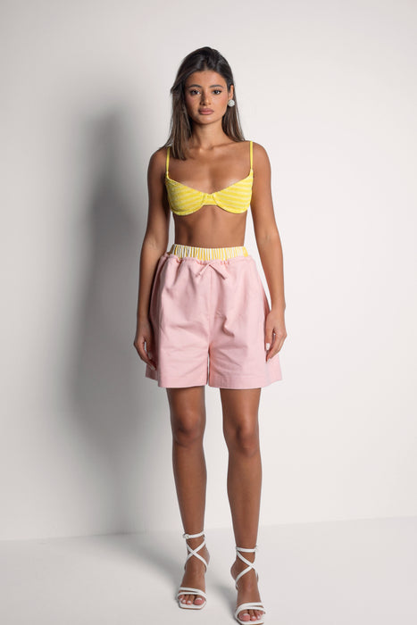 Peach Striped Shorts