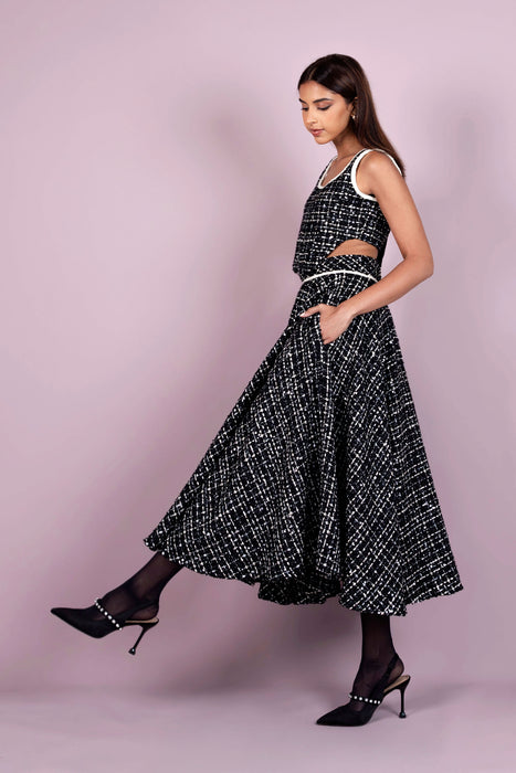 Tweed Cutout Dress
