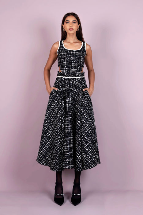 Tweed Cutout Dress