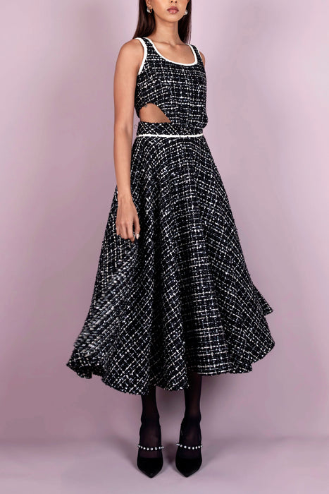 Tweed Cutout Dress