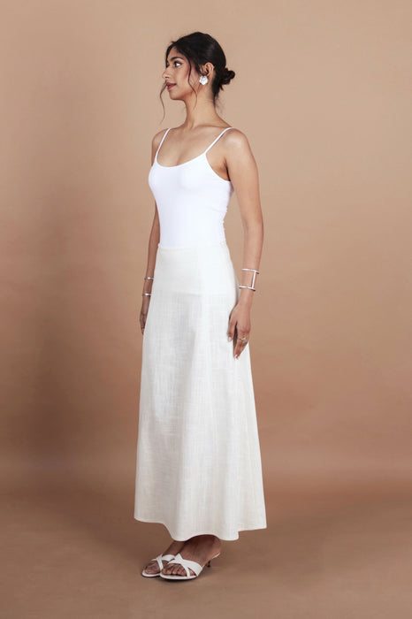 White Linen Skirt